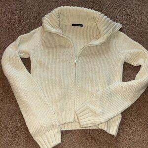 BRANDY MELVILLE CABLE KNIT ZIP UP SWEATER- ANDREA